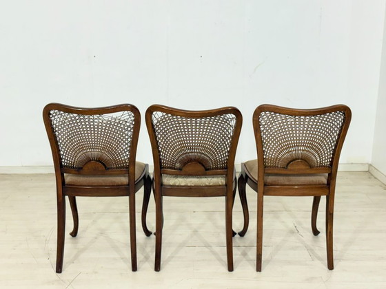 Image 1 of Juego de 3 sillas Chippendale / Sillas de comedor antiguas – circa 1920