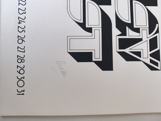 Image 1 of Eeuwigdurende kalender jaren 70, gelimiteerde oplage zeefdruk
