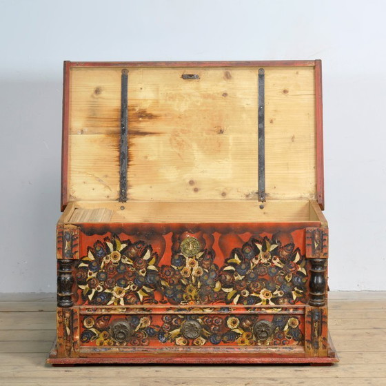 Image 1 of Folk Art Wedding Chest, Circa 1850