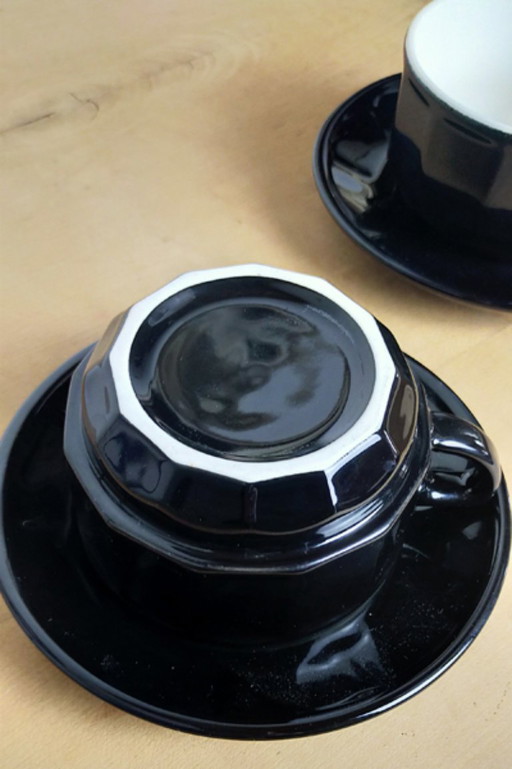 APILCO Flora Lunch Cup Set – Black and White