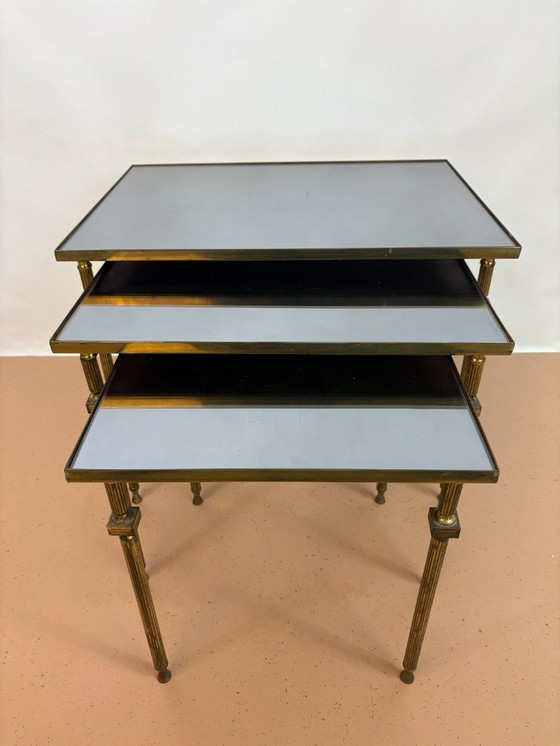 Image 1 of French brass nesting tables 1960s