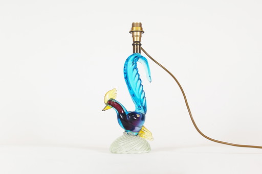 1X Hand Made Murano Glass Pheasant Table Lamp