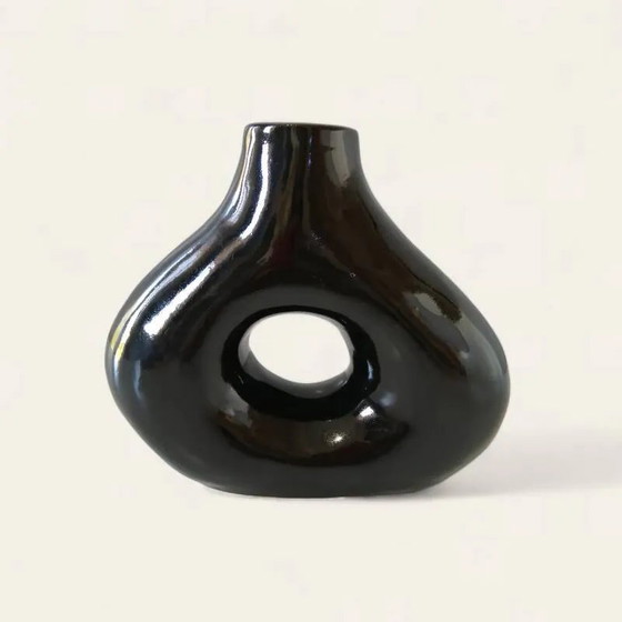 Black ceramic vase – Porcelain (photo 2 of 2)