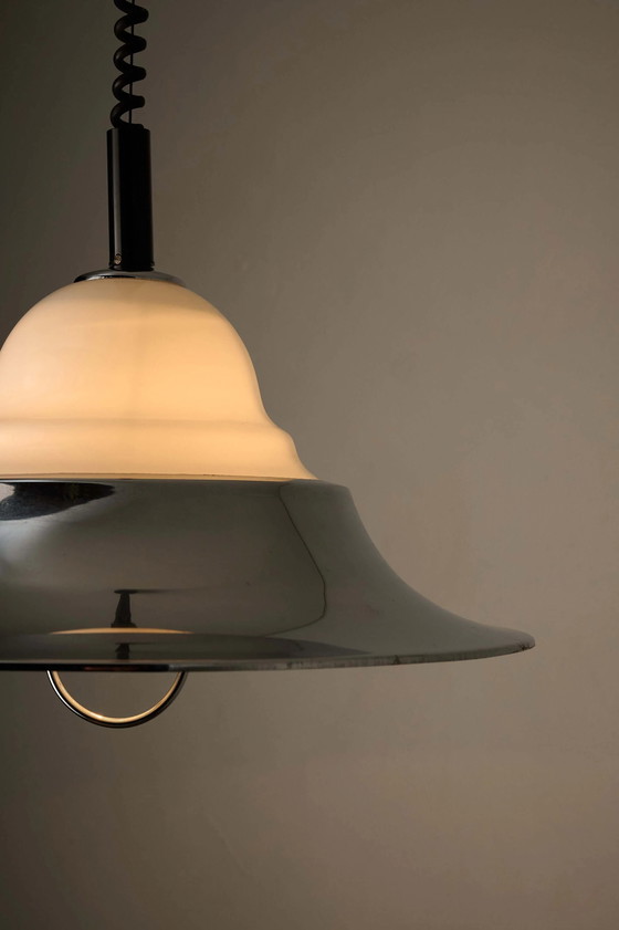 Lampe à suspension réglable chromée et verre opalin Modèle 7565 par Cosack, Cosack Leuchten, Plafonniers (photo 3 sur 6)