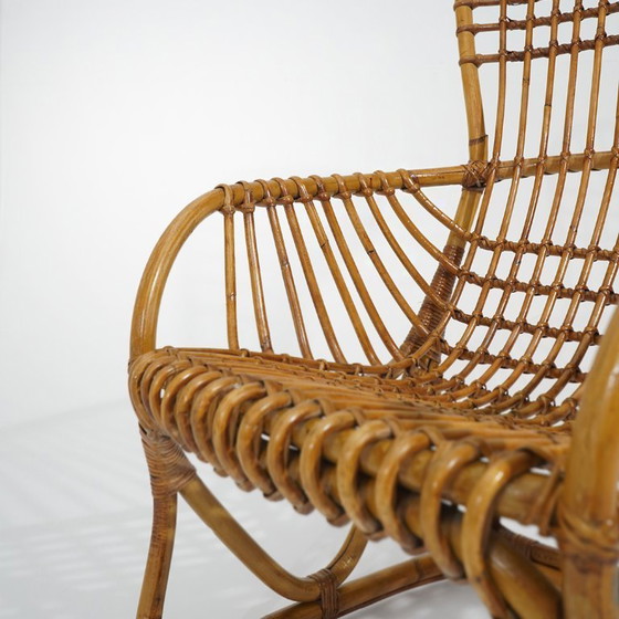 Fauteuil van rotan en gevlochten riet, jaren 60 – Rattan (photo 11 of 14)