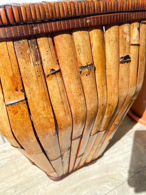 Vintage Rattan Colonial Style 1930 Umbrella Stand - Vintage Rattan Planter – Decoration, Wood (photo 4 of 10)