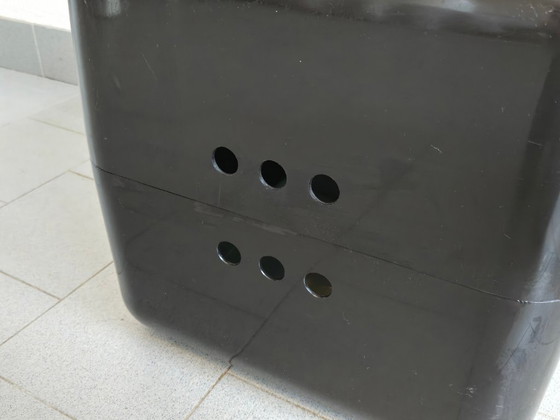 Image 1 of CUBE BAR VINTAGE 1970 DE JEAN GARCON POUR FORMAG 70S SPACE AGE PLASTIQUE NOIR