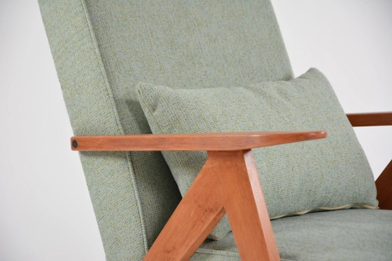 Image 1 of KOMPAS armchairs in light green mottled finish