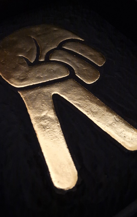 Image 1 of Peace Handsign 23kt Gold Plated in Frame PopArt Collection