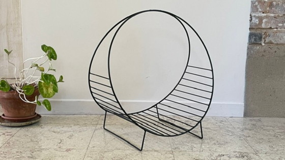 Vintage Magazine Rack Log Holder – Metal (photo 42 of 44)