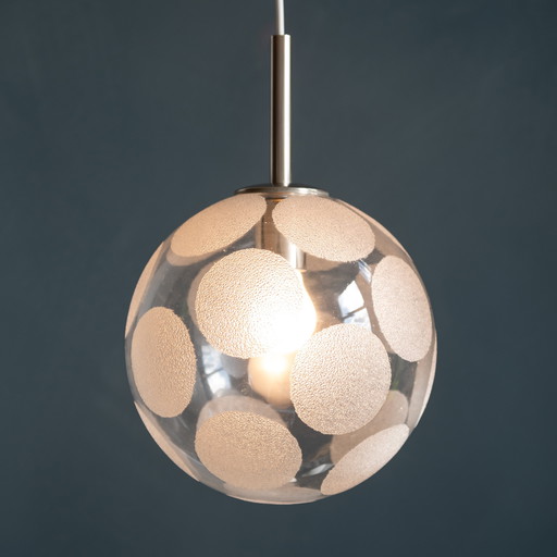 Vintage Doria Hanglamp Glazen Bol Met Stippen