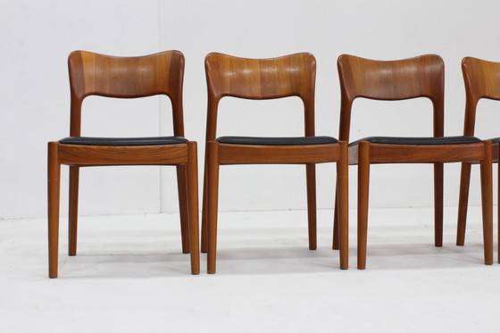 Image 1 of Ensemble de 7 chaises à repas vintage danoises Niels Koefoed en teck 1960