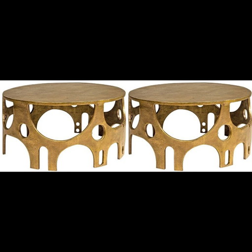 Paire de table VLAB Brutalist finition bronze 