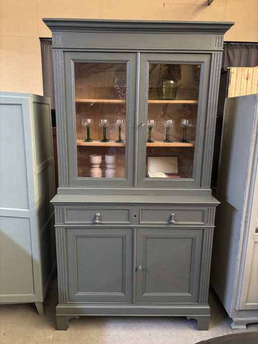 Vintage Brocante Buffetkast – buffetkasten, Wood, Glass