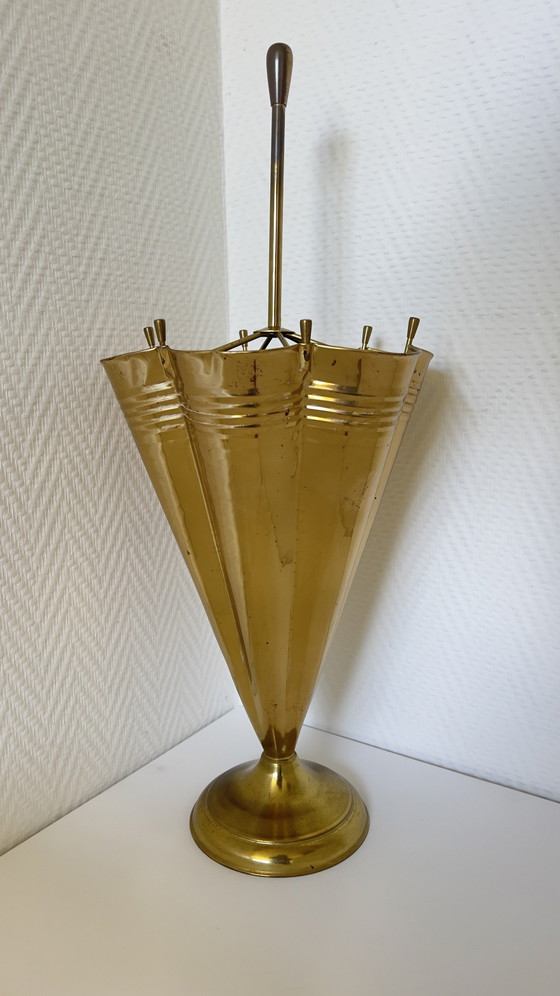 Image 1 of Portaombrelli vintage in ottone, stile Hollywood Regency anni '50