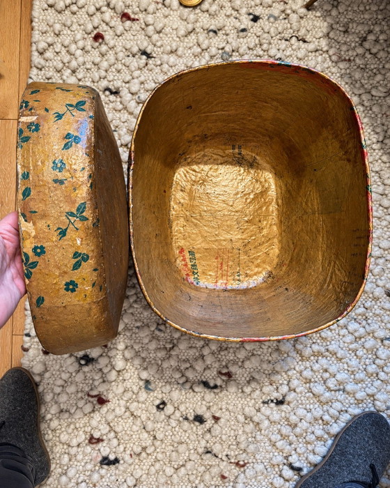Antique Chinese Papier-Mâché Wedding Dowry Box – Floral Decoration – Paper (photo 9 of 10)