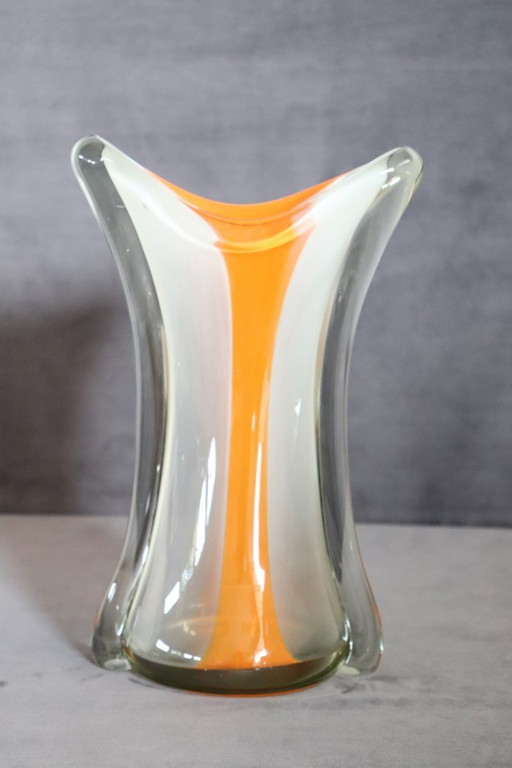 Grande vaso italiano in vetro artistico di Murano, anni '60