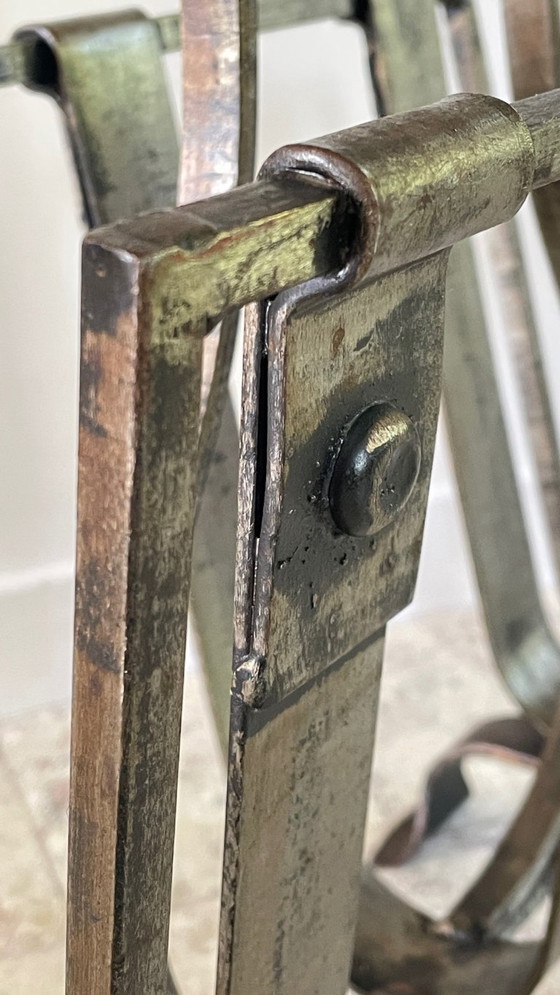 Image 1 of Vintage Brutalist Steel Magazine Rack