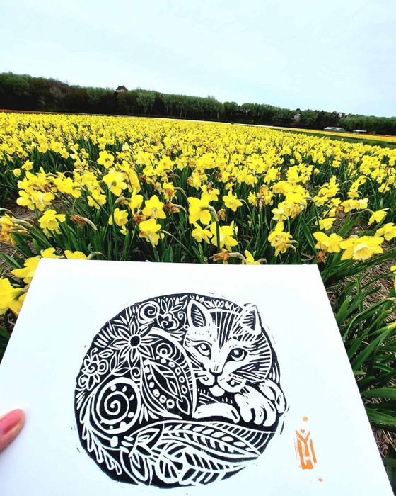 Image 1 of Gatto inciso a mano