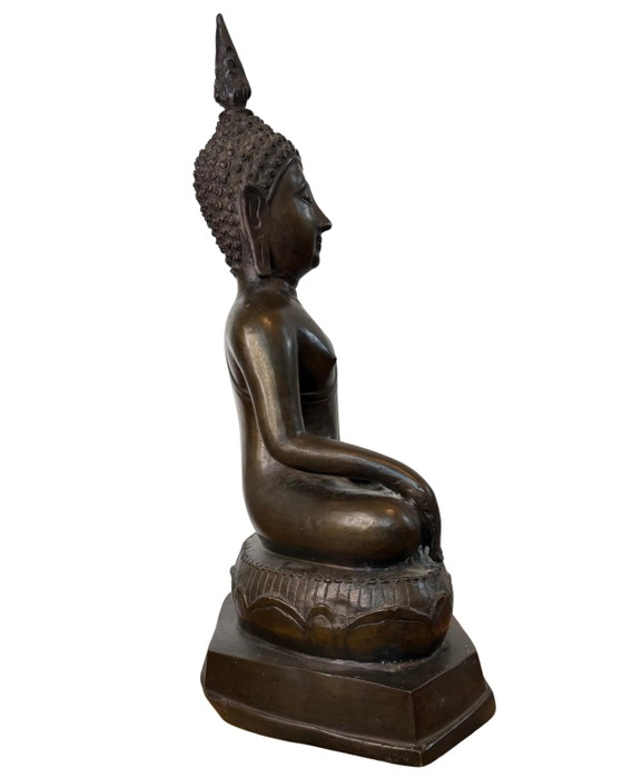 Thai Bronze Buddha – Large Temple Statue – Rattanakosin Style 55cm – Sculpture (photo 3 of 10)