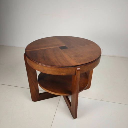 Amsterdamse School eikenhouten bijzettafel met vierkant motief, Nederland, circa 1925 – Wood (photo 2 of 8)