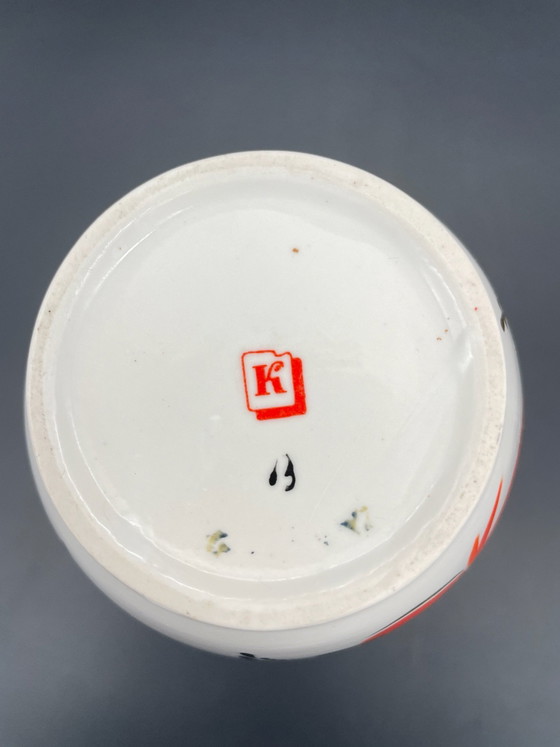 Vaso in ceramica ucraino Mid-Century con decoro floreale espressivo – Kiev (photo 3 of 6)