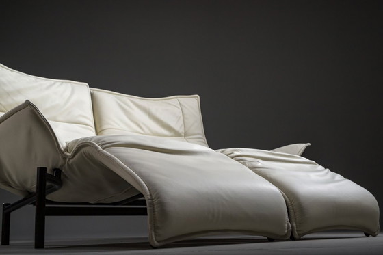 Image 1 of Vintage Cassina Veranda Reclining Sofa in Cream Leather, 1980s