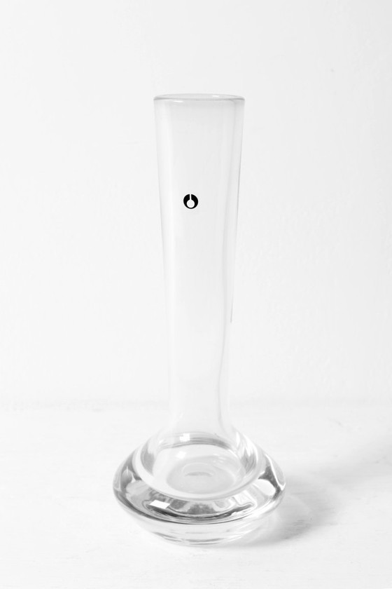 Image 1 of Mid-century Small Vintage Clear Single Flower Glass Vase / Pukeberg / Sweden / 1960s