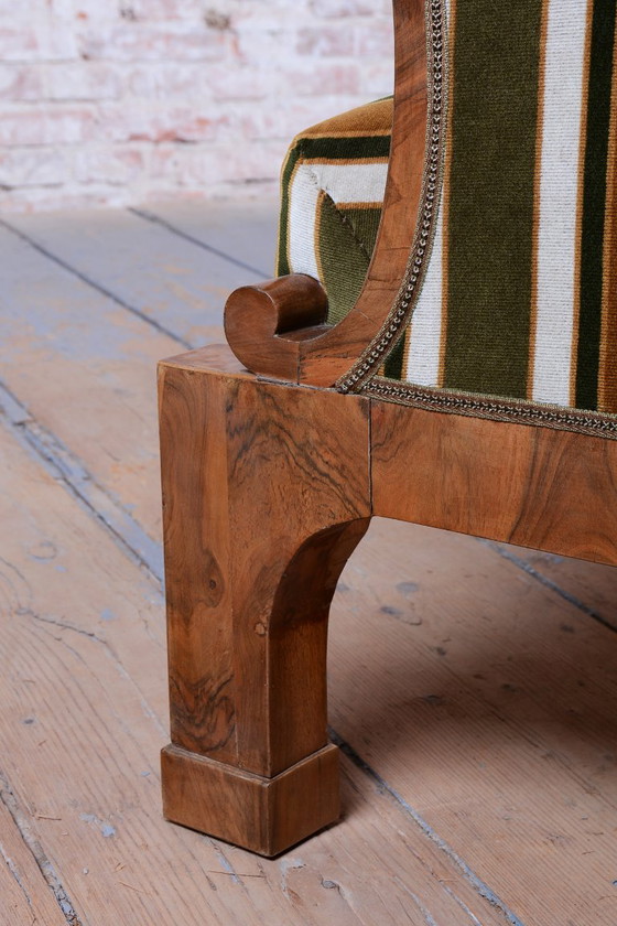 Set Zona salotto Biedermeier restaurato, Noce, Rivestito, Austria, anni 1830 – Velluto, Legno (photo 9 of 15)