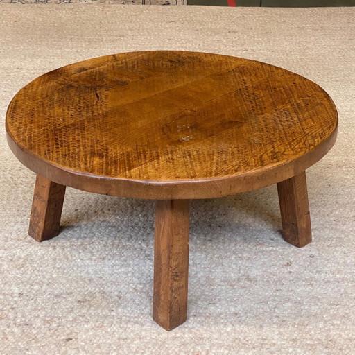 Ronde Brutalist salontafel massief hout
