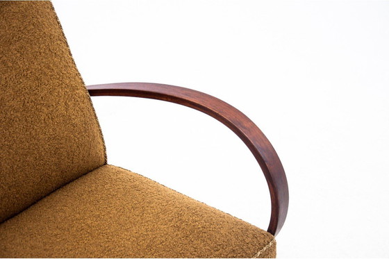 Image 1 of Yellow boucle armchairs by J. Halabala, Czechoslovakia, 1930s