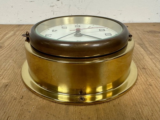 Image 1 of Vintage Duitse messing scheepsklok van Philips, jaren 70