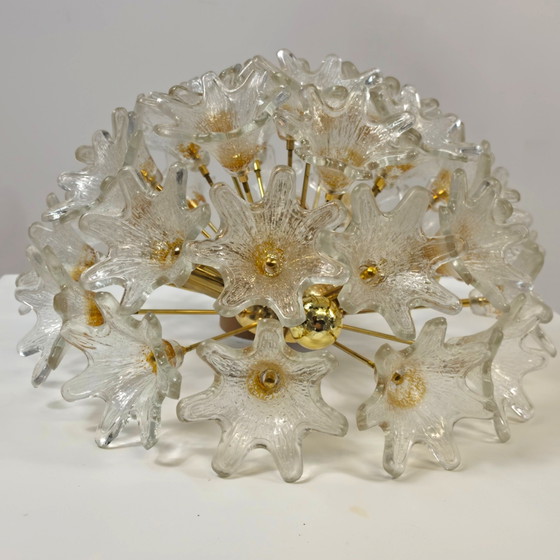 Image 1 of Lámpara de techo Venini VeArt Murano de latón, estilo años 70, diseño italiano Sputnik.