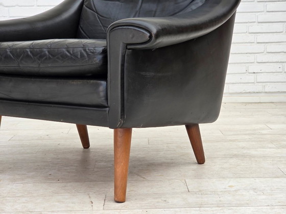 Image 1 of Dänischer Sessel aus den 1960er Jahren von Aage Christensen, Möbelleder.