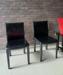 4 x Stoelen in Zwart Leder van Arper, Italië