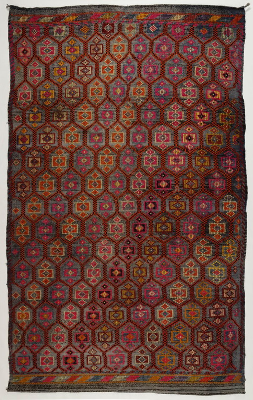 Vintage Anatolian Yoruk Kilim 277 × 156 cm – Handwoven Wool Rug – vloerkleden en tapijten