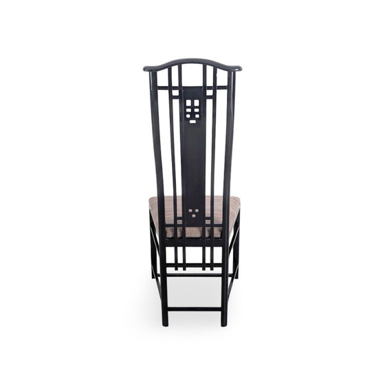 Image 1 of Conjunto original de 3 sillas Giorgetti Umberto Asnago, negras, Italia
