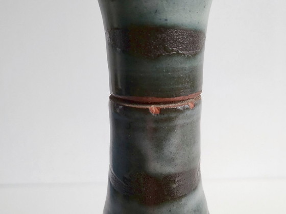 Image 1 of Vintage likeurfles uit de jaren 60 met kattenmotief, keramiek, jaren 60, zie handtekening.