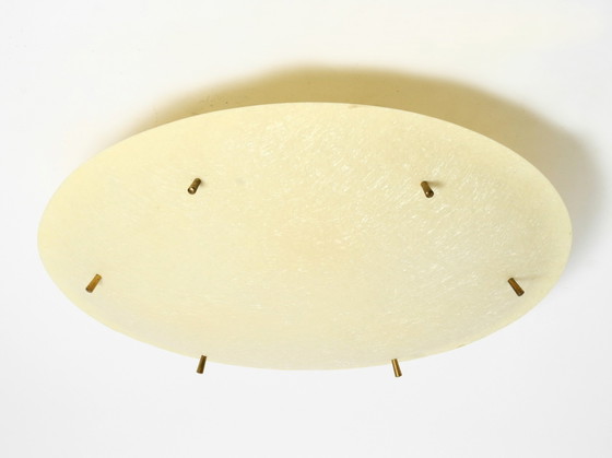 Image 1 of Äußerst seltene große runde Mid Century Modern Deckenleuchte aus Fiberglas | Ø 55 cm | Ø 21.65"
