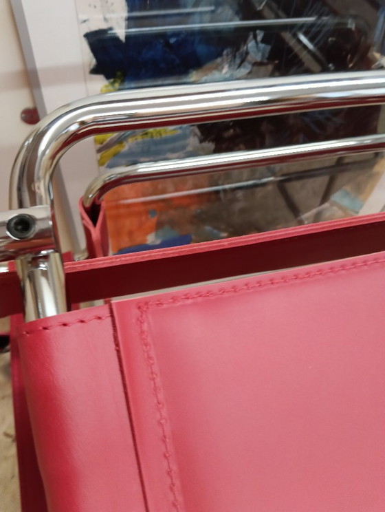 Image 1 of KNOLL Studio Set van 2 WASSILY B3 fauteuils (NIEUW) in rood leer