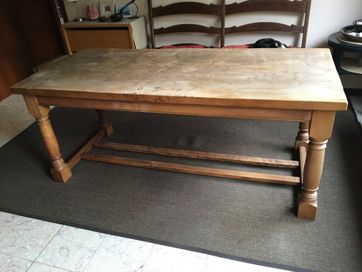 Rustieke landelijke tafel, massief olmen blad