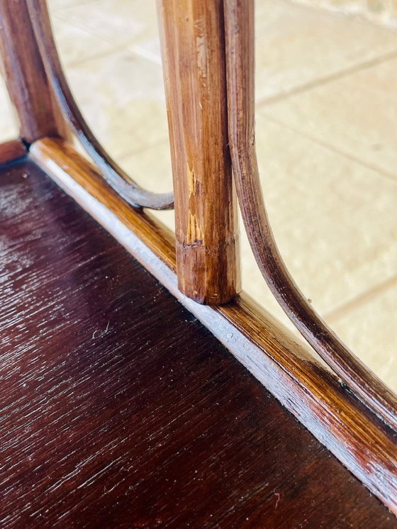 Image 1 of Vintage bamboe en rotan 3-laags plank, jaren 60
