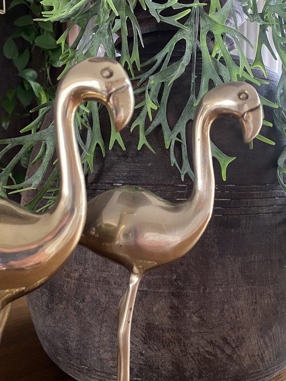Image 1 of 2 vintage messing flamingo's Hollywood Regency