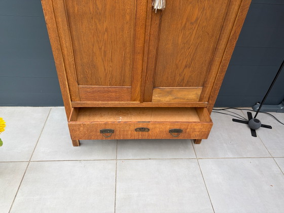 Art Deco wooden wardrobe 1930s – Glass, Metal (photo 7 of 15)