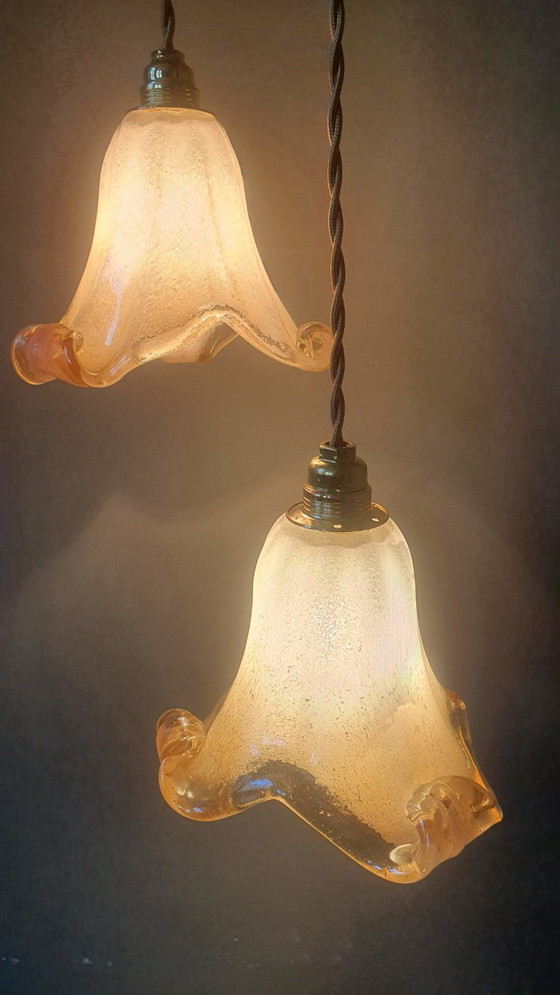 Image 1 of Set of 2 Vintage Murano pendant lamps - Mid century - Italy