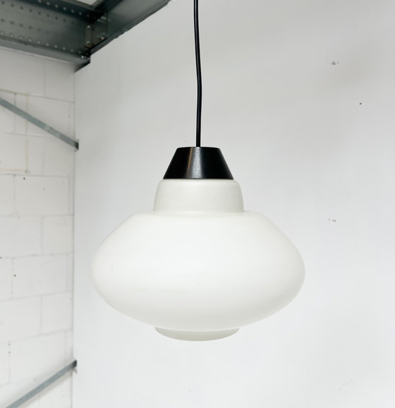 Image 1 of Round Opal Glass Ceiling Lamp by Philips, 1950's