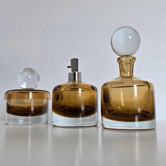 Image 1 of NECESSAIRE A PARFUM VINTAGE 1970 VAPORISATEUR FLACON EN VERRE DE MURANO 70S