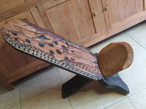 African talking chair made of carved wood