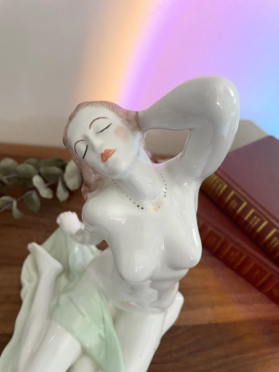 Vintage Hungarian Aquincum Porcelain Nude Sculpture (photo 2 of 4)
