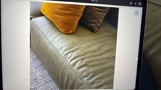 Image 1 of Cartel Living Replay Sofa aus gebürstetem Leder mit passendem Hocker